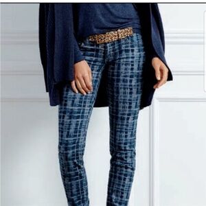 CAbi Grid Skinny Jeans, Style # 3047 blue gray, Size 4